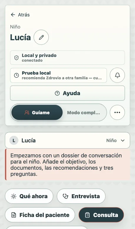 Una carpeta de niño lista en Zdrovio con sugerencias de qué rellenar